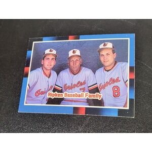 Vintage 1988 Leaf Donruss Ripken Baseball Family Collectors Card MLB Orioles 80S